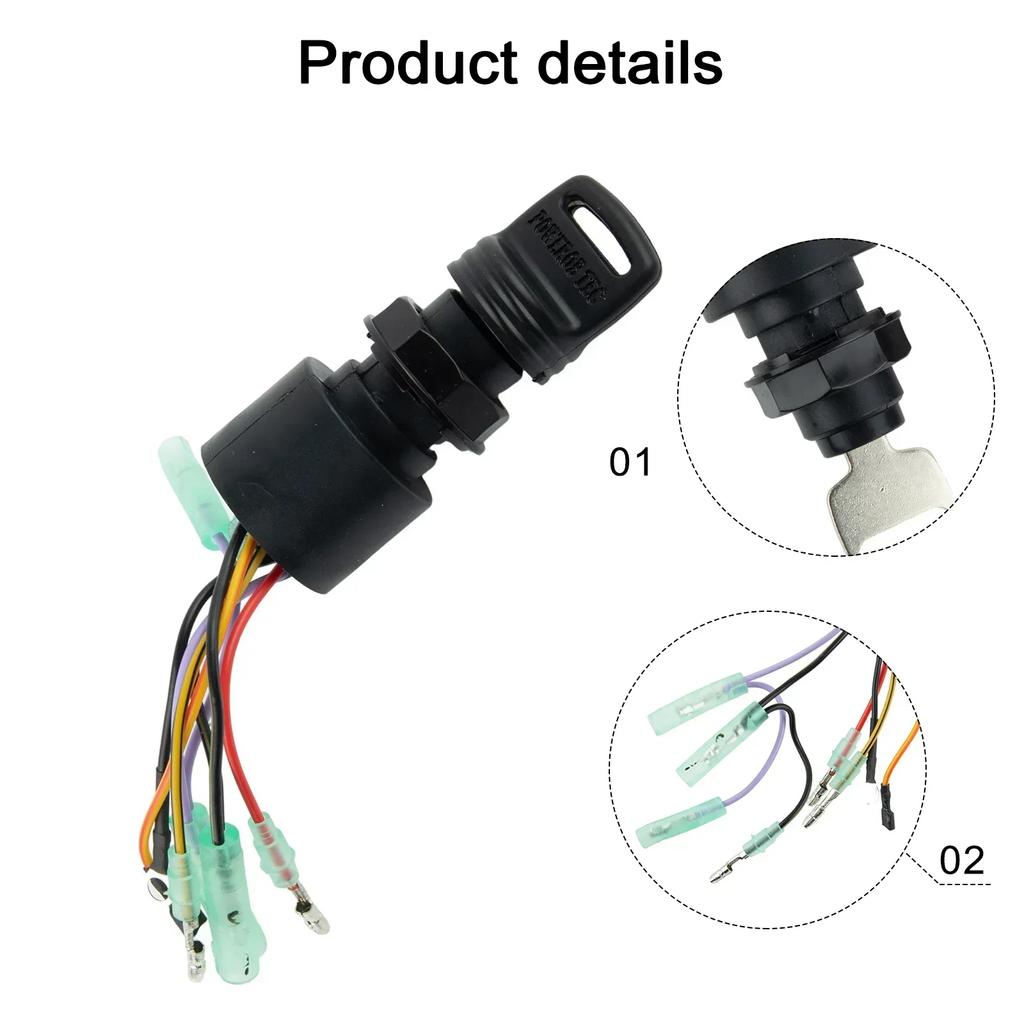 Boat Engine Ignition Key Switch For Mercury Outboard Motors 3 Pos 87-17009A5 Plastic + Metal Engine Ignition Relay Replacement