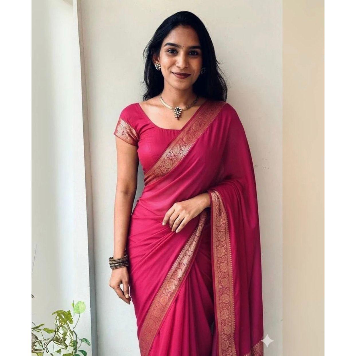 New Launch Elegant Vichitra Silk Saree