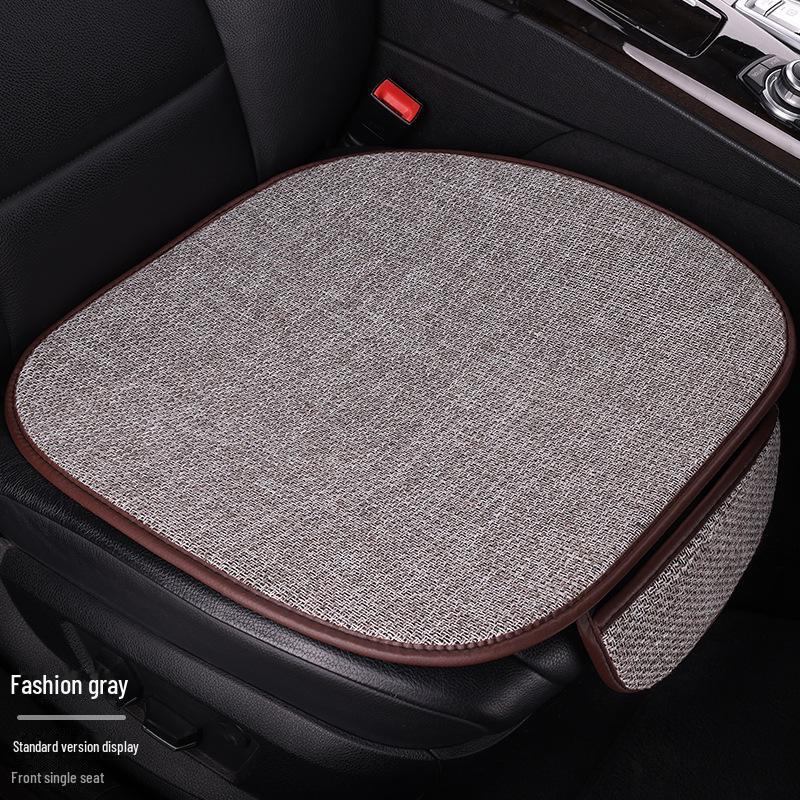 All-Season Light Luxury Ice Silk Linen Car Seat Cushions, Breathable & Non-Slip