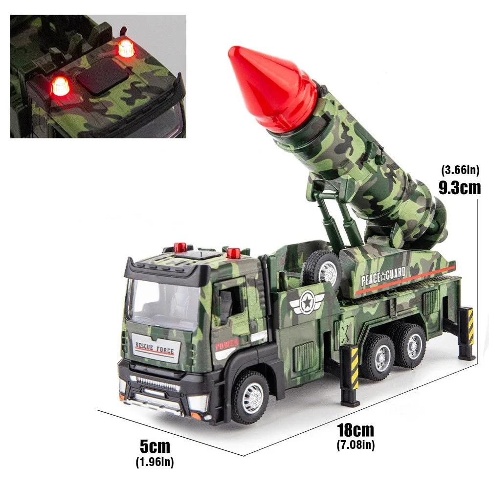 1/32 Simulated Alloy Truck Transport Launch Vehicle Model Child Toy Metal Diecast Pullback Transporter Car Gifts for Adult Kids