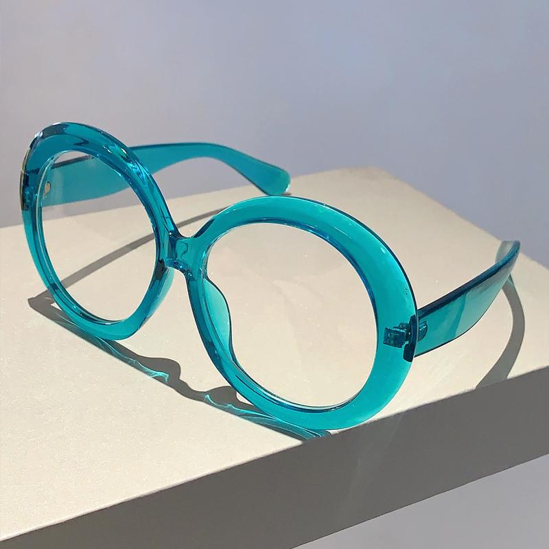 Oversized Round Eyeglasses Frame New Fashion Vintage Candy Color Spectacles Trendy Brand Non-prescription Eyewear