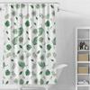 Shower Curtain Simple Wind Green Leaves Print Bathroom Curtains Waterproof Quick Dry For Toilet Modern Style 200Cm Peva Fabric