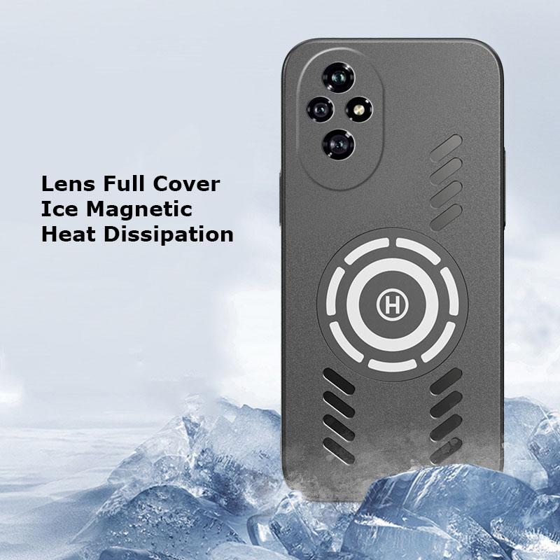 For Honor 200 100 Pro Rock Sand Ice Magnetic Heat Dissipation Matte Anti-fingerprint PC Case Breathable Cooling Anti-slip Cover Shell