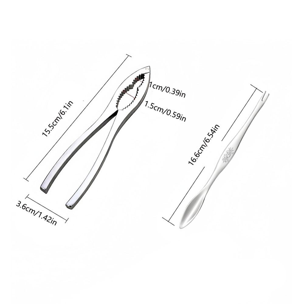 3Pcs/Set Stainless Steel Lobster Crackers and Picks Set Multi-functional Crab Tong  Home