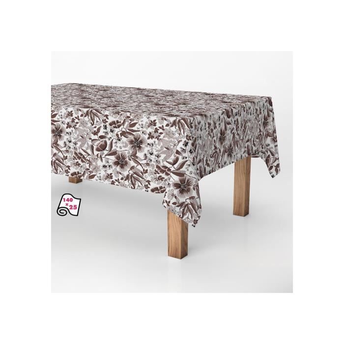 Rouleau de nappe - Exma - Fleurs modernes - 140cm x 25m - Synthétique - Non lavable