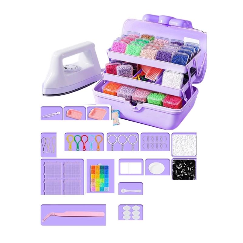 

Beads Art Set With Storage Box Practical Tool For Creative Craft Projects Kids Adults