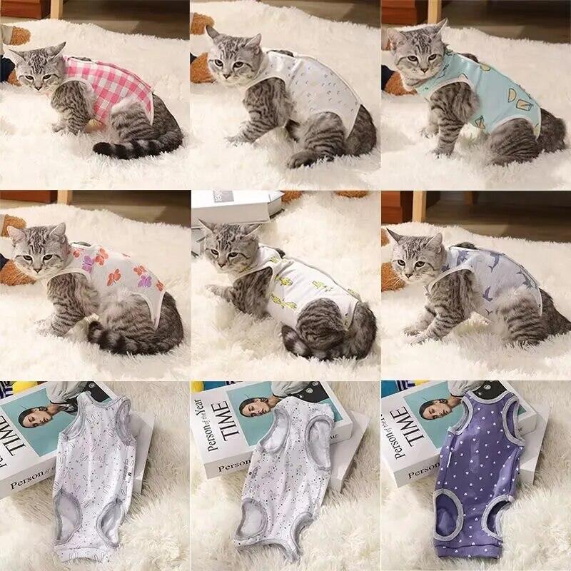 

Костюм для стерилизации щенков кошек, хирургический костюм для домашних животных, жилет для отлучения маленьких собак и кошек, дышащая одежда для отлучения котят, комбинезон для домашних животных S