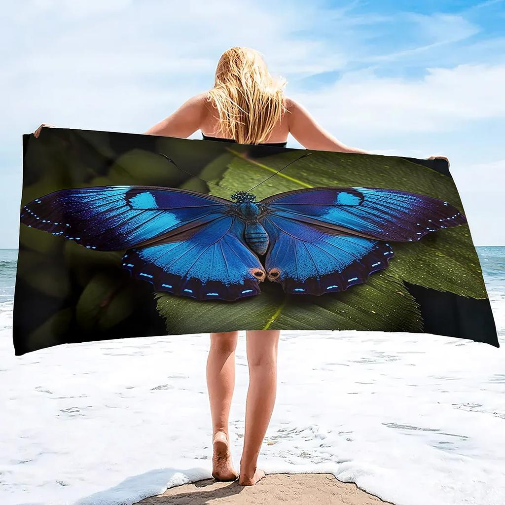 Butterfly Microfiber Sand Free Beach Towel Super Absorbent Lightweight Thin Towel Blanket for Pool Swimming Bath Camping Yoga