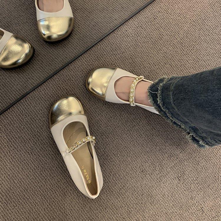 Single Shoes Women's Xiaoxiangfeng Flats 2025 New Spring and Autumn Mary Jane Evening Evening Breeze Gentle Shoes with Skirts Doudou Shoes