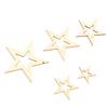 205pcs Assorted Size Wooden Stars Unfinished Blank Wooden Stars Ornaments for Art Craft Wedding Party