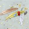 1pc Handmade Gold Silver Plated Page markers Metal Feather Book darts Bookmark Students Stationery