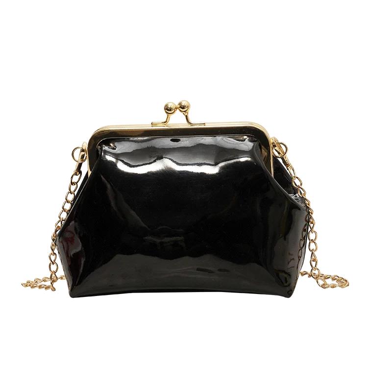 Glänzende PU-Damen-Umhängetaschen mit Ketten, Party-Umhängetaschen für Damen, modisch, vielseitig, neu