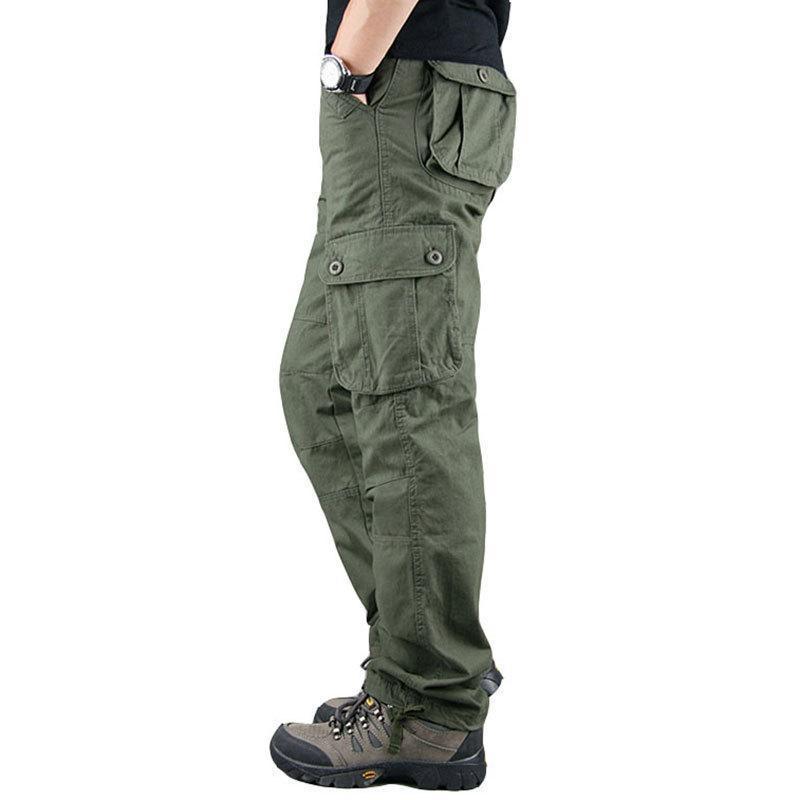Men's Multi-Pocket Workwear Loose Fit Plus Size Straight-Leg Pants