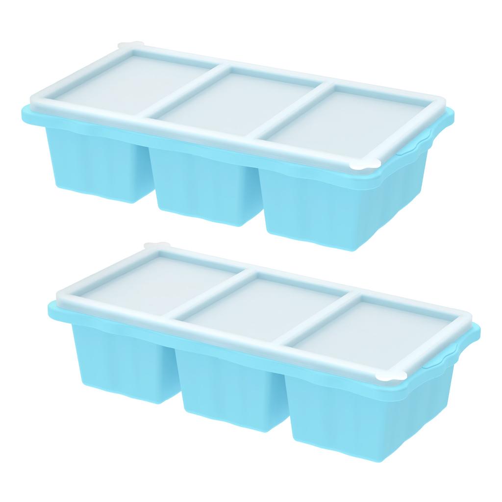 Silicone Freezer Tray Food Meal Soup Sauce With Lid Freezer Trays Large Ice Box Soup Ice Tray Kitchen Food Storage Freezing Mold