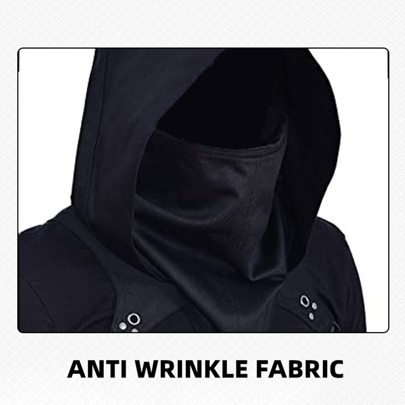 Cyberpunk Witch Hat Medieval Hooded Cape for Halloween Cosplay Role-playing Clothes Hooded Cloak