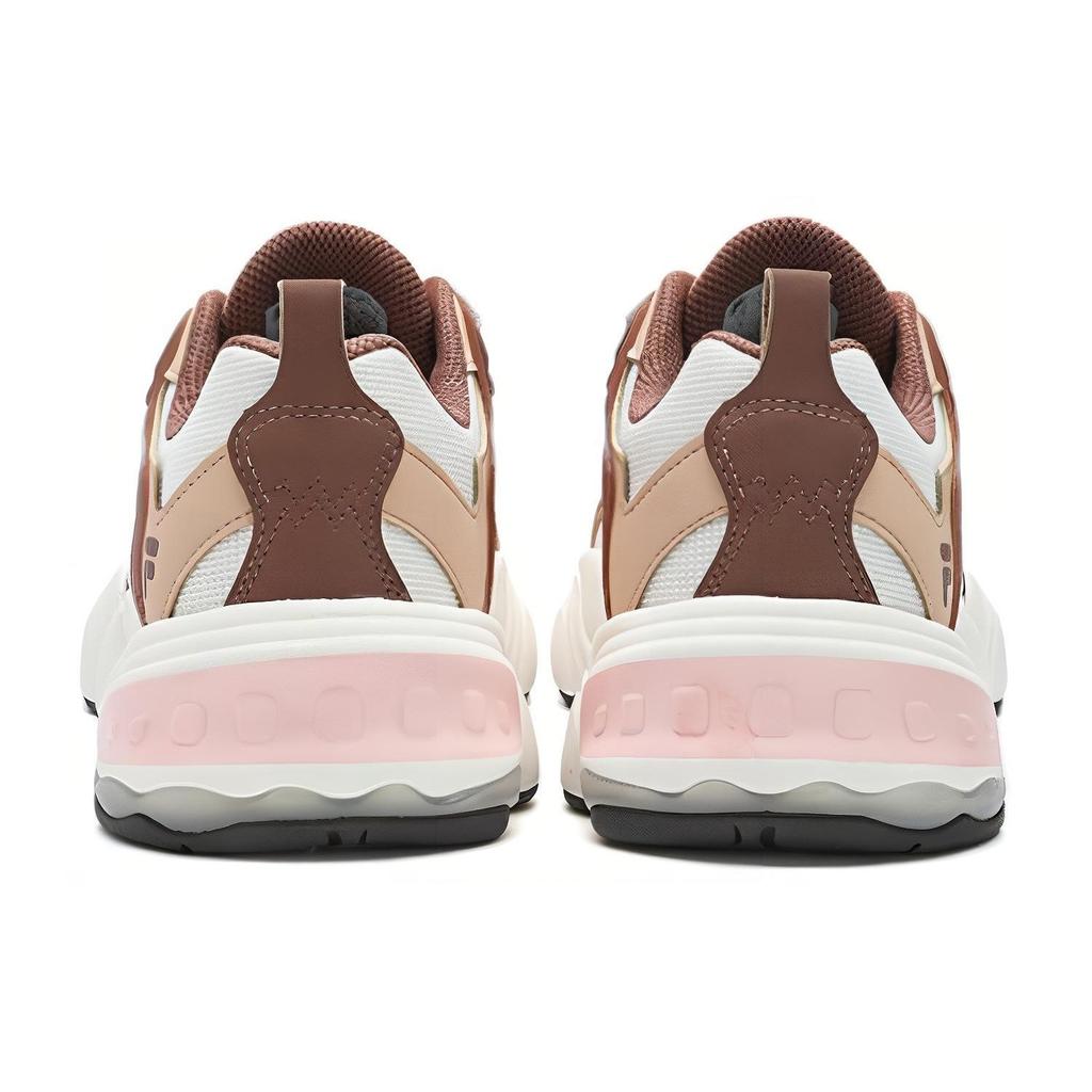 FILA Fusion Tenacity Fabric Synthetic Leather Comfortable Versatile Lightweight Low-Top Dad Shoes Women sneaker Brown White T12W411609FPW