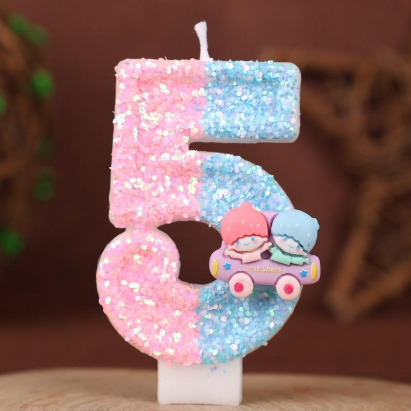 Gemini Digital Birthday Candle Cake Decoration Holiday Birthday Celebration Handmade Candle 0-9diy
