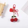 1Pcs Creative Heart Butterfly Bow Cherry Bag Accessory Adorable Fruit Cherry Keychain Fashion Car Key Ring Gift