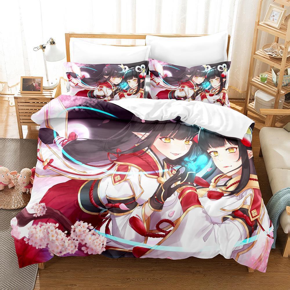 Fashion Game Monster Hunter Hinoa&Minoto Bedding Set Single Twin Full Queen King Size Bed Set Adult Kid Bedroom Duvet cover Sets
