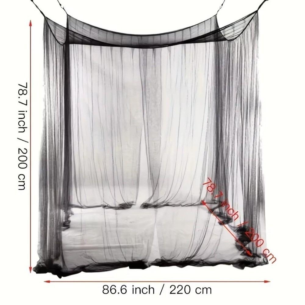 Outdoor Sexy Mosquito Nets Square Durable White Canopy Net Double Size Ultra-Large Mosquito Net Tent Palace Four Door King/Queen чёрный