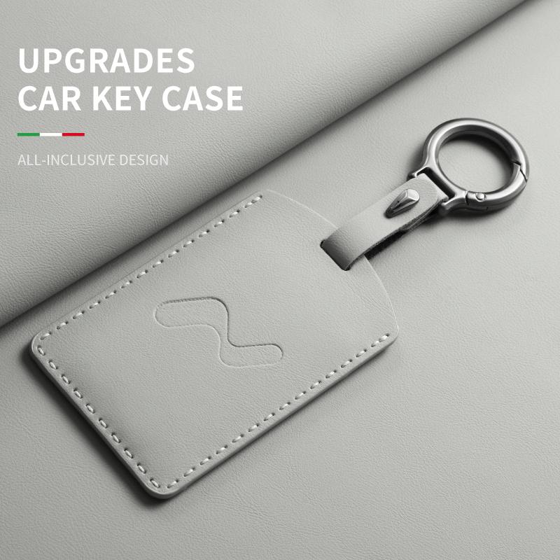 Car Key Case Cover For ONVO L60 L90 Coolray Leather Car Remote Key Case Cover Car Keychain Protector Shell Decorative Accessorie