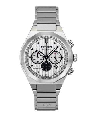Zenshin Chronograph Super Titanium White Dial Eco-Drive CA4690-51A 100M Men's Watch