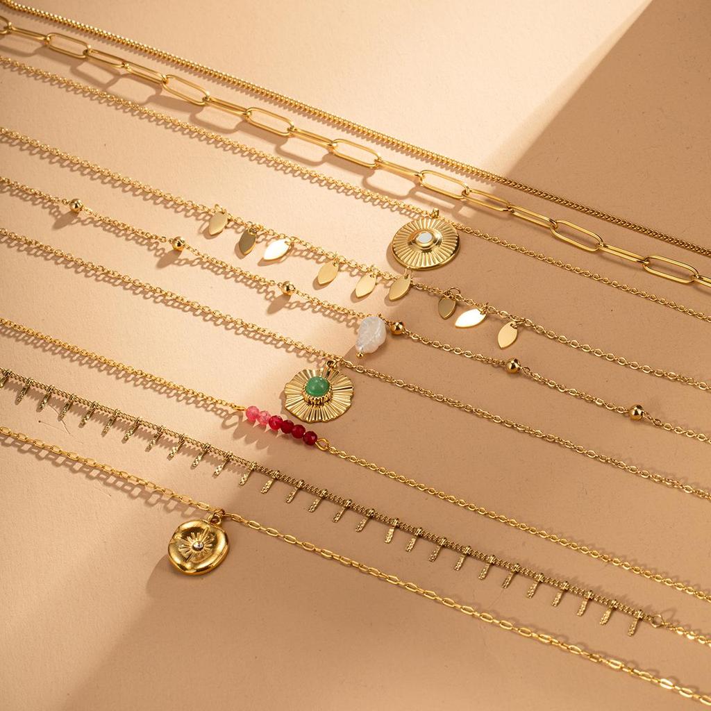 Women's High-End European & American Multi-Layer Titanium Steel Necklace, All-Match Stainless Steel Chain, Non-Fading