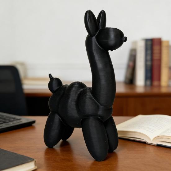 3D Printed Alpaca Figurine Horned Horse Statue Animal Sculpture Home Office Bedroom Desktop Decoration Ornament