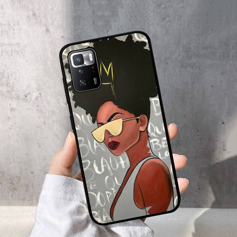 Модный черный чехол для телефона с изображением девушки для Redmi Note 10 9 8 6 Pro 8T 5A 4X X 5 Plus 7 7A 9A K20