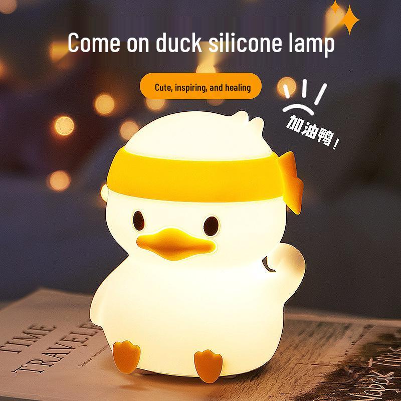 Silicone Rechargeable Duck Night Light - Creative Bedside Lamp with Timer & Atmosphere Lighting