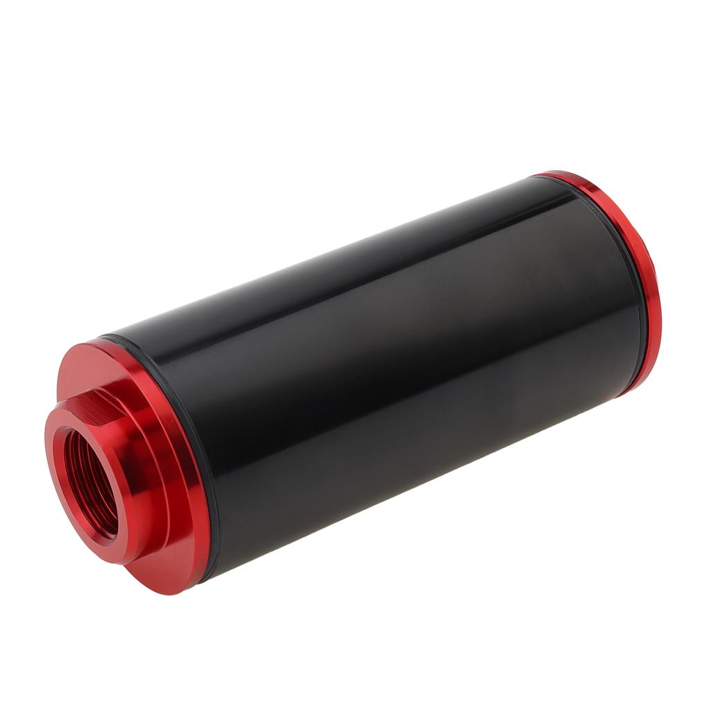 Kraftstofffilter-Kit aus Aluminiumlegierung mit 6AN 8AN 10AN Adaptern 50MM Universelle Montagehalterung Rot Schwarz Automobil