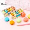 Macaron Eraser Stationery 5Pcs Cookie-Shaped Set Cute Creative Erasers for Kids Students Novelty Dessert Shaped Colorful Pastel Soft Rubber Fun School