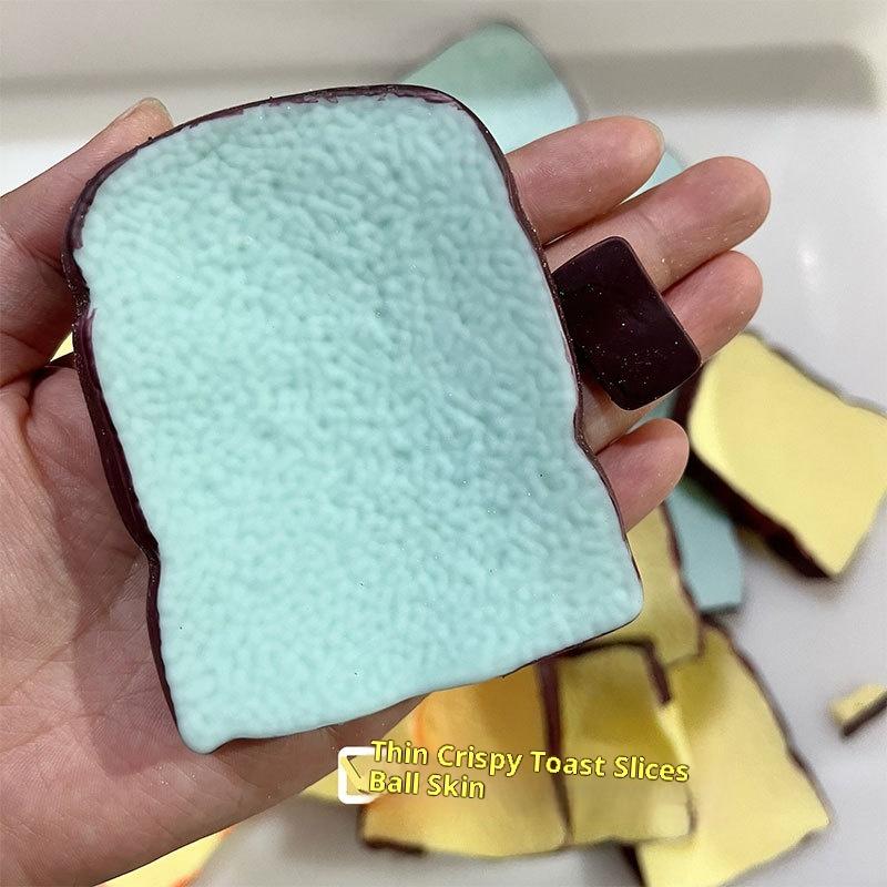 Crunch Toast Slow Rise Squeeze Round Blocks Crunchy Filled Anti Stress Hand Relax Gift Toy