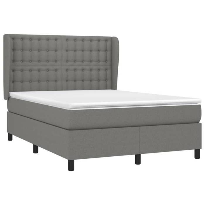 3128286 vidaXL Divan Bed with Mattress Dark Grey 140x200cm Fabric