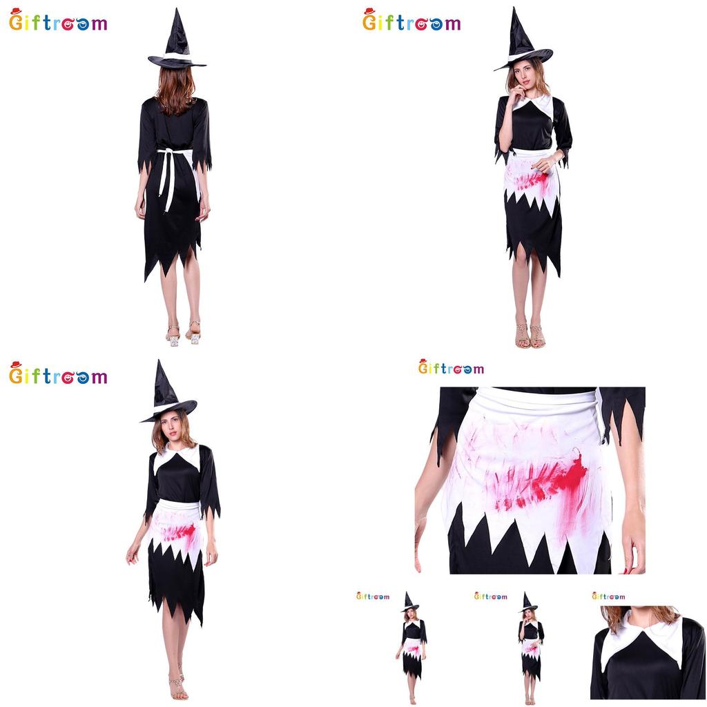 Captivating Polyester Witch Cosplay Dress For Women Ideal For Stage Shows And Easter Celebrations
