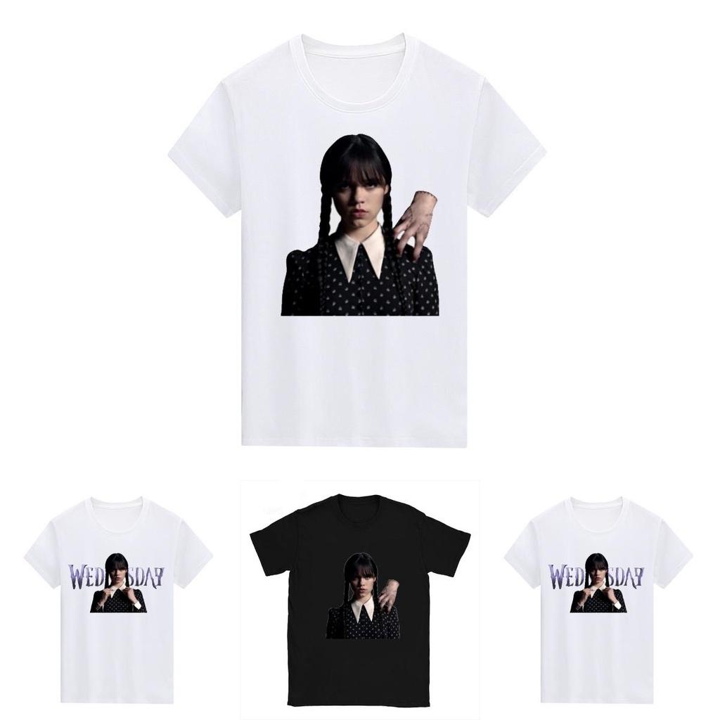 Die Addams Family Wednesday Unisex T-Shirt Top Stilvoll Weich Atmungsaktiv Bequem