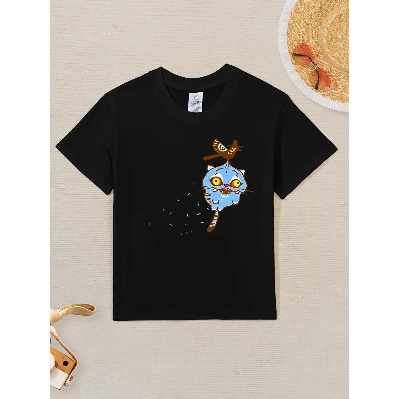 Cartoon Tiger Bird K-kPop Demon Hunters Print T-Shirt Anime Short Sleeve Tee Summer Girl Boy Shirt Casual Tops Crewneck Clothing