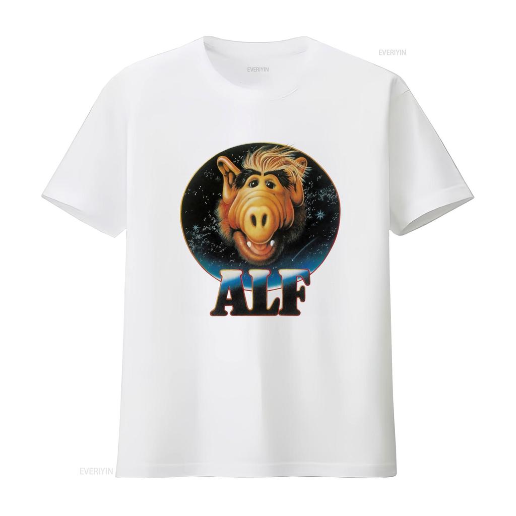 Alf Alien Lite T shirt Retro Sci Fi Character Print Casual Comfortable vintage Washed designer clothes Top For Everyday Wear