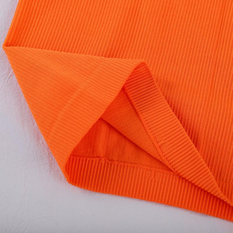 Ribbed Round Neck Yoga Sports Short-Sleeve T-shirt for Autumn/Winter