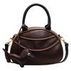 Autumn Texture Hand Bag Women's 2025 New Fashion Retro Contrasting Color Bowling Bag High-end Messenger Bag