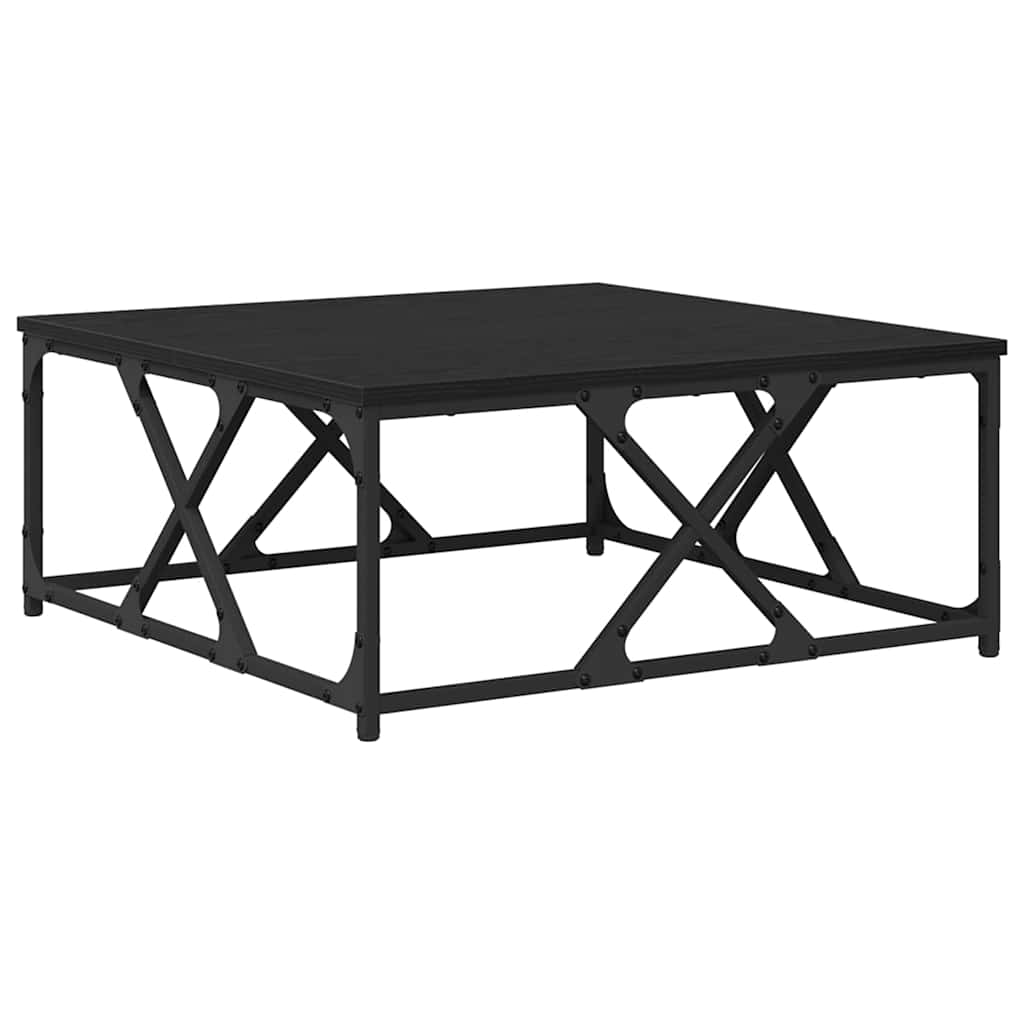 Coffee Table Black Oak Effect 70 X 70 X 30 Cm Engineered Wood