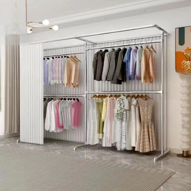 Оцинкованная двухъярусная вертикальная сушилка для одежды с многоярусной железной конструкцией 6-inch Pipe Optional Dust Curtain 10130₽