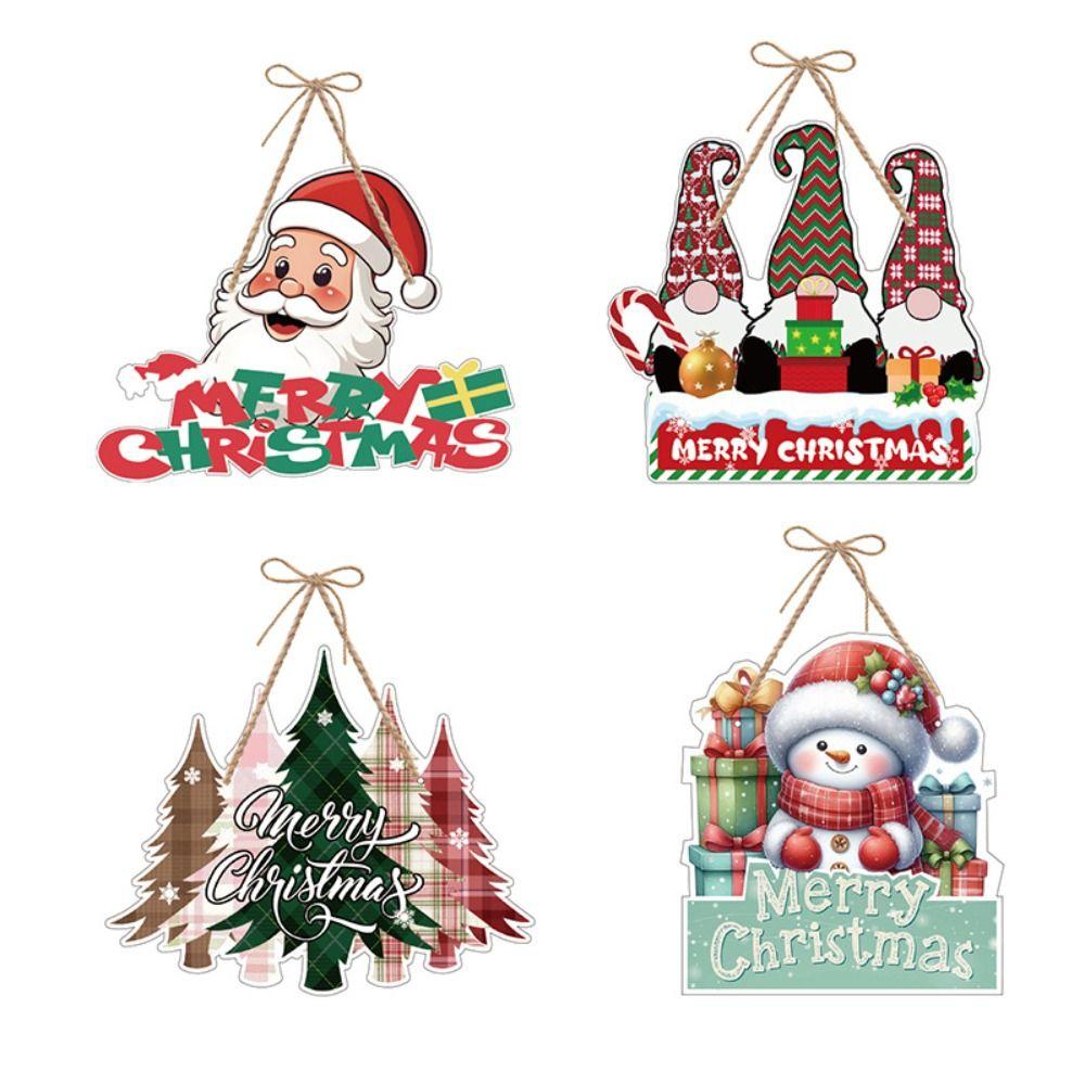 Traditional Design Christmas Door Decorations Hanging Sign Paper Merry Christmas Door Hanger Holiday Welcome Hanging Decor Walls