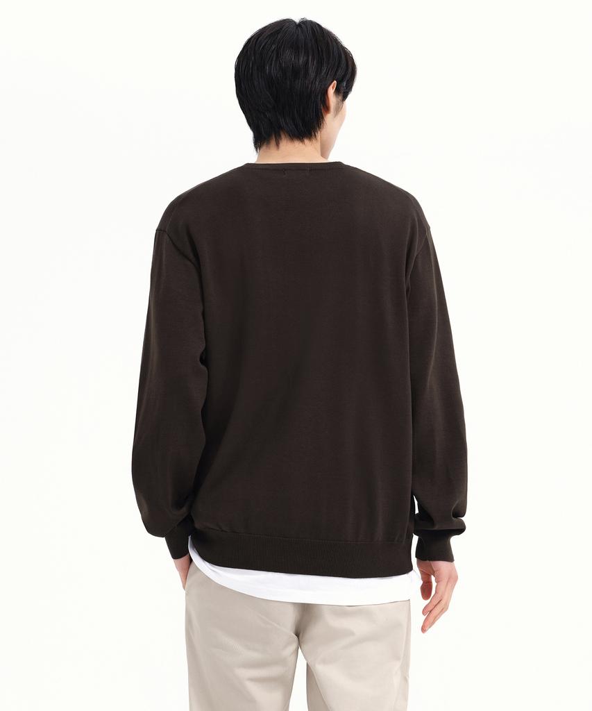 MUSINSA STANDARD Washable Supima Cotton Crew Neck Knit [Brown]