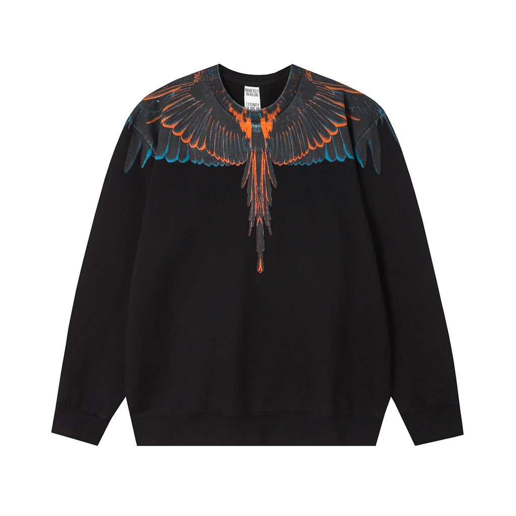 Sudadera MB Color Pluma Alas Fantasma Marcelo Marca de Moda Año de la Serpiente Relámpago Sudadera con Capucha para Pareja