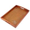 Solid Wood Tea Serving Tray Handcrafted Finish Cherry Blossom Tray  Food Serving