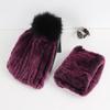 New Fashion Knitted Good Elastic Real Fur Scarf Hat Sets Women Winter Warm Natural Rex Rabbit Fur Scarves Hats Sets