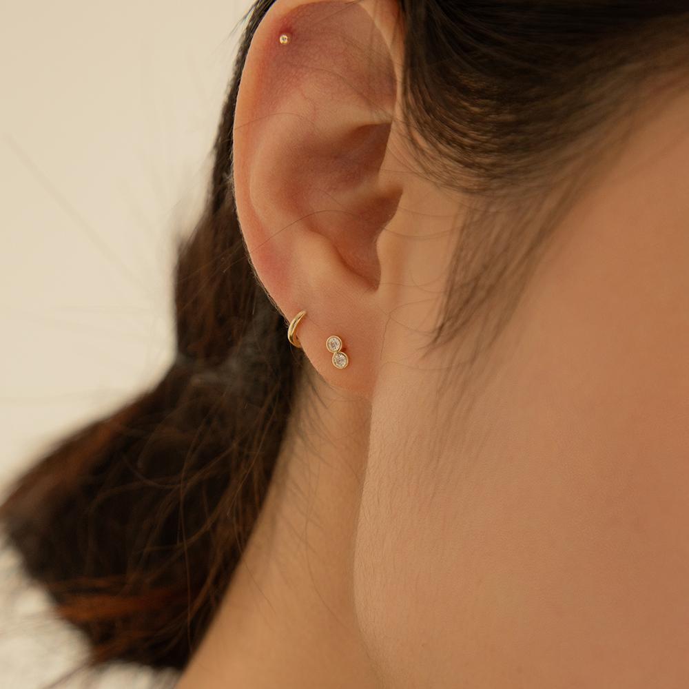 Lunne 14K Duo Bezel Piercing (14K Gold) #Lfpi25