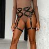 Leather Body Harness for Women, Adjustable Punk Garter Belts with Metal O-Rings, Rave Outfit Accessories