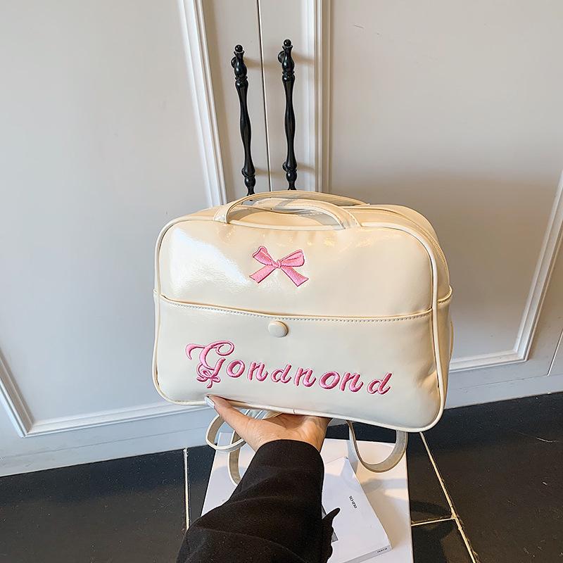 

Simple and large-capacity backpack bag women s 2025 autumn new trendy Korean version underarm bag high-value shoulder tote bag білий